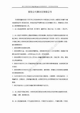 保险公司廉洁自律保证书（2页）.doc