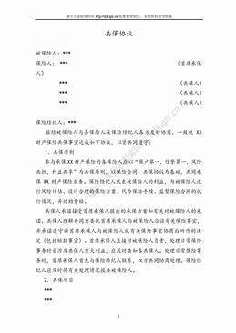 某产险公司共保协议范本（7页）.doc