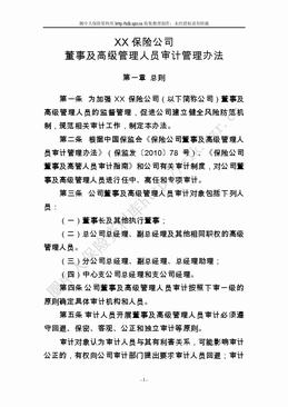 某产险公司董事及高级管理人员审计管理办法（11页）.doc