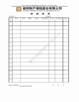 都邦财险核损清单（1页）.doc