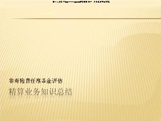 非寿险责任准备金评估精算业务知识总结