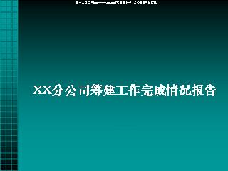 寿险分公司筹建工作完成情况报告