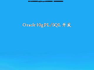 Oracle 10g PLSQL 开发